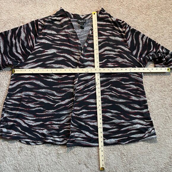 Maggie Barnes Women's Abstract Zebra Open Front Cardigan Jacket Artsy Size 4X - Picture 6 of 7